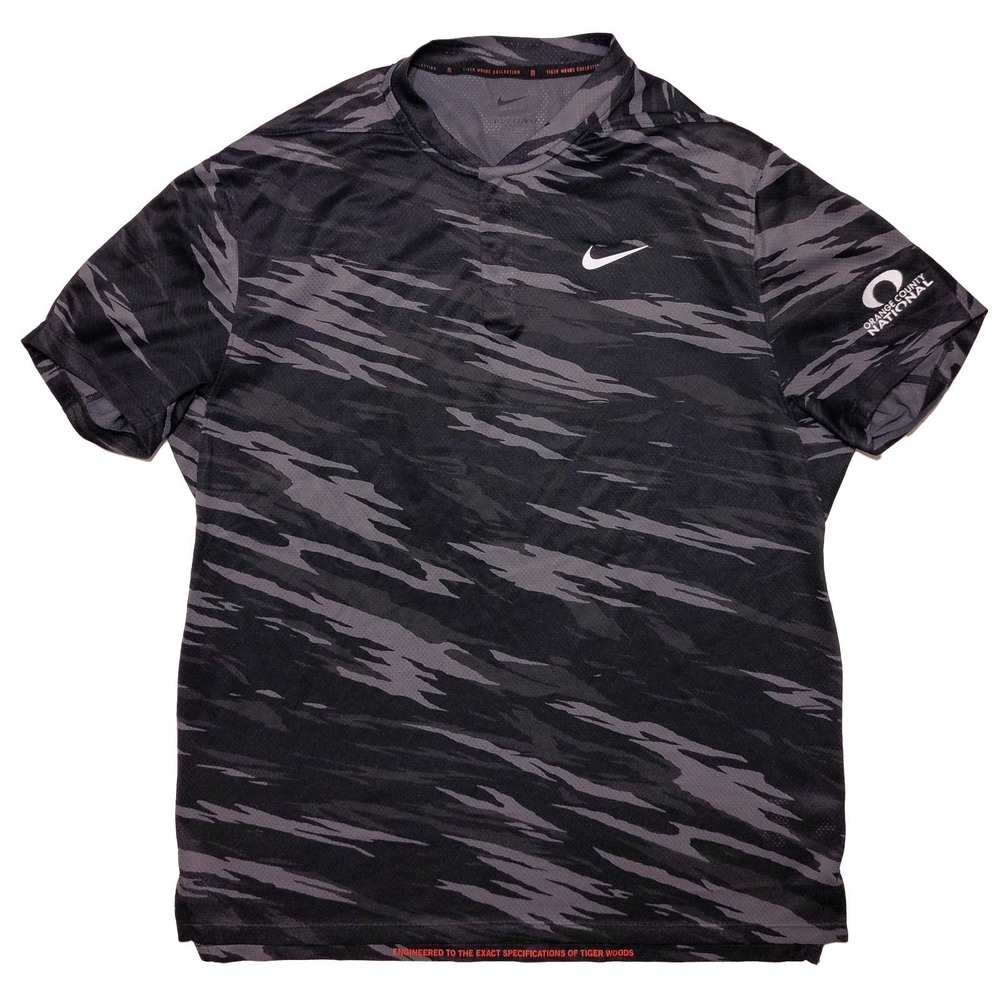 NIKE Tiger Woods Blade Polo Shirt DA3072 Orange County National Camo Medium M